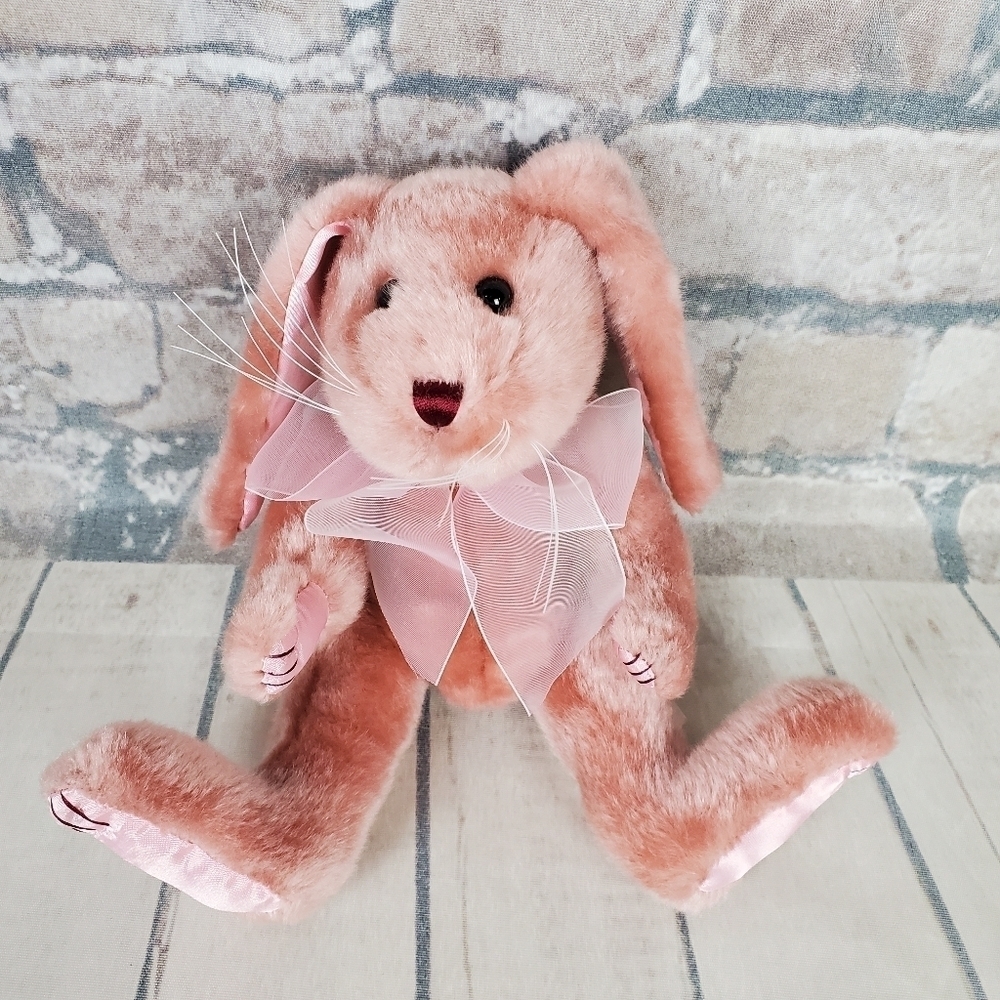 2/$25 Plush Bunny Peachy Rose 6.5" H